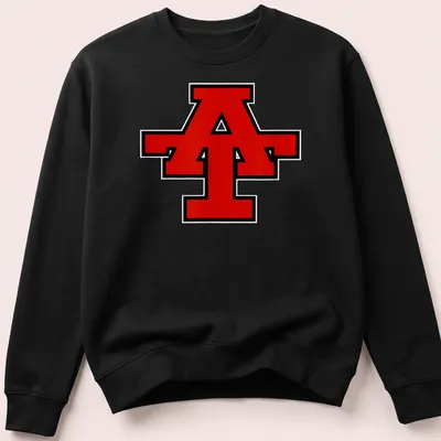 Bold graphic Anson Tigers logo T-shirt featuring a prominent letter A — printed on a unisex sweatshirt