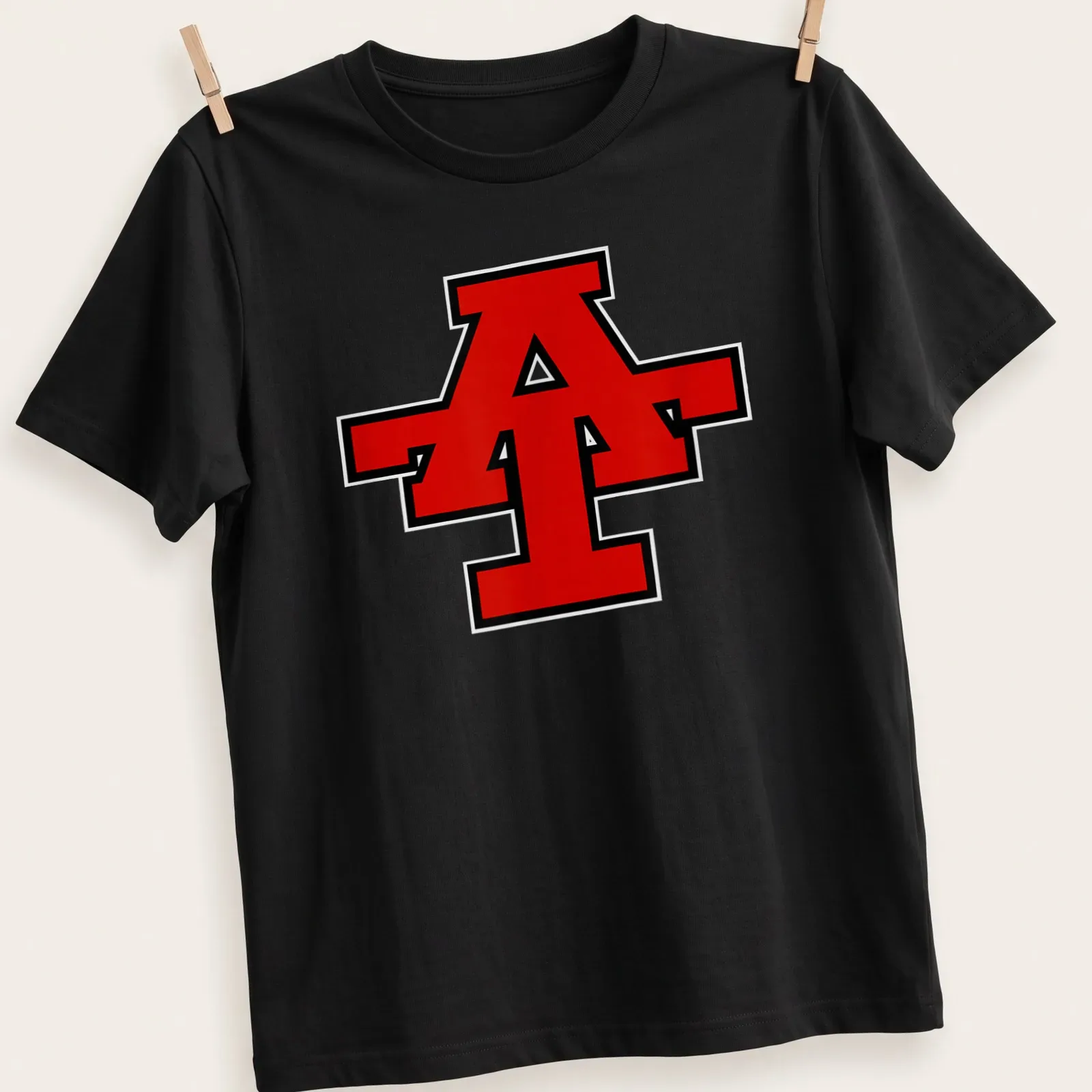 Bold graphic Anson Tigers logo T-shirt featuring a prominent letter A — printed on a unisex t-shirt