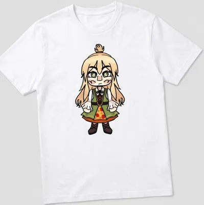 Kawaii Chibi character design in green, beige, brown, and orange