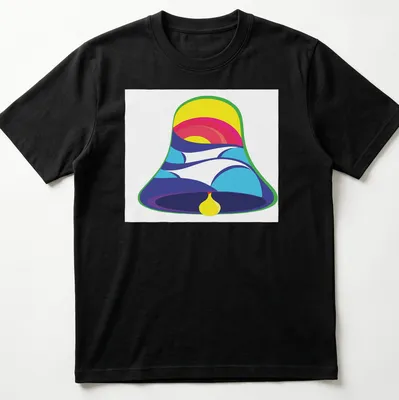 Colorful abstract design of a bell in vibrant hues