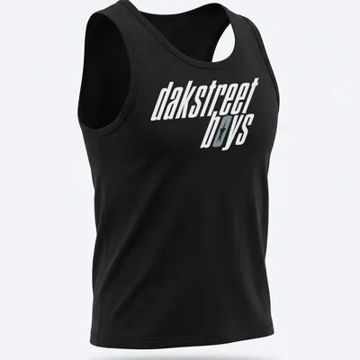 Minimalist DAKSTREET BOYS T-shirt featuring a compass design in white and light gray — printed on a tank top