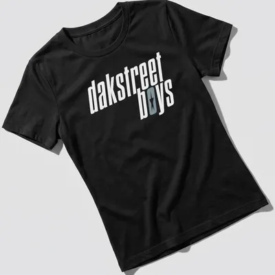 Minimalist DAKSTREET BOYS T-shirt featuring a compass design in white and light gray — printed on a women's shirt