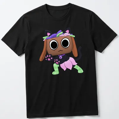Kawaii Halloween cat character t-shirt in bright colors — printed on a unisex t-shirt
