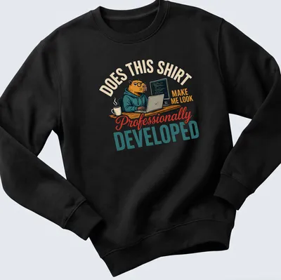 Vintage illustration of a capybara in glasses and hoodie with humorous text about professionalism — printed on a unisex sweatshirt