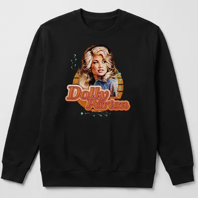 Retro t-shirt featuring Dolly Parton in a nostalgic color palette. — printed on a unisex sweatshirt