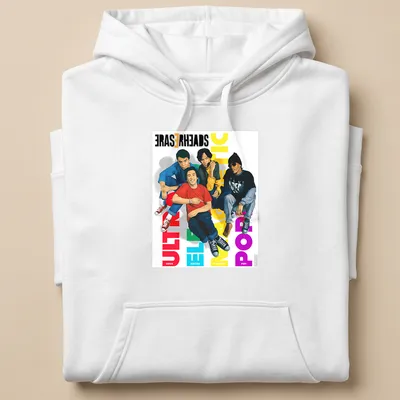 Colorful illustration of Eraserheads band members with vibrant text — printed on a unisex hoodie