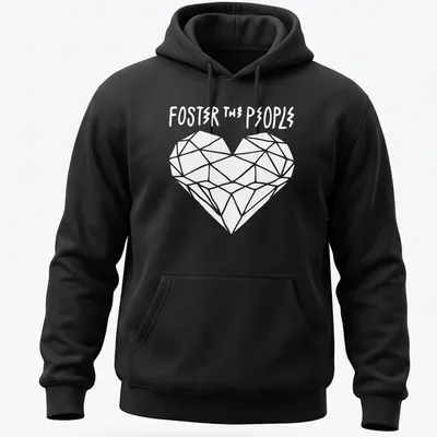 Foster The People t-shirt with the band name in a modern font — printed on a unisex hoodie