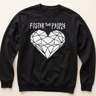 Foster The People t-shirt with the band name in a modern font — printed on a unisex sweatshirt