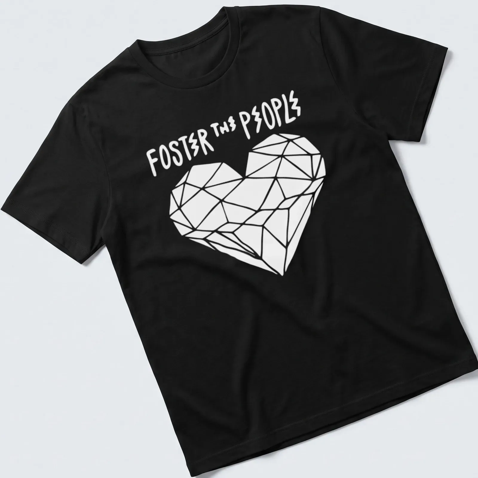 Foster The People t-shirt with the band name in a modern font — printed on a unisex t-shirt