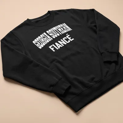 Bold collegiate Georgia Southern Fiance t-shirt in white lettering — printed on a unisex sweatshirt