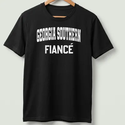 Bold collegiate Georgia Southern Fiance t-shirt in white lettering — printed on a unisex t-shirt