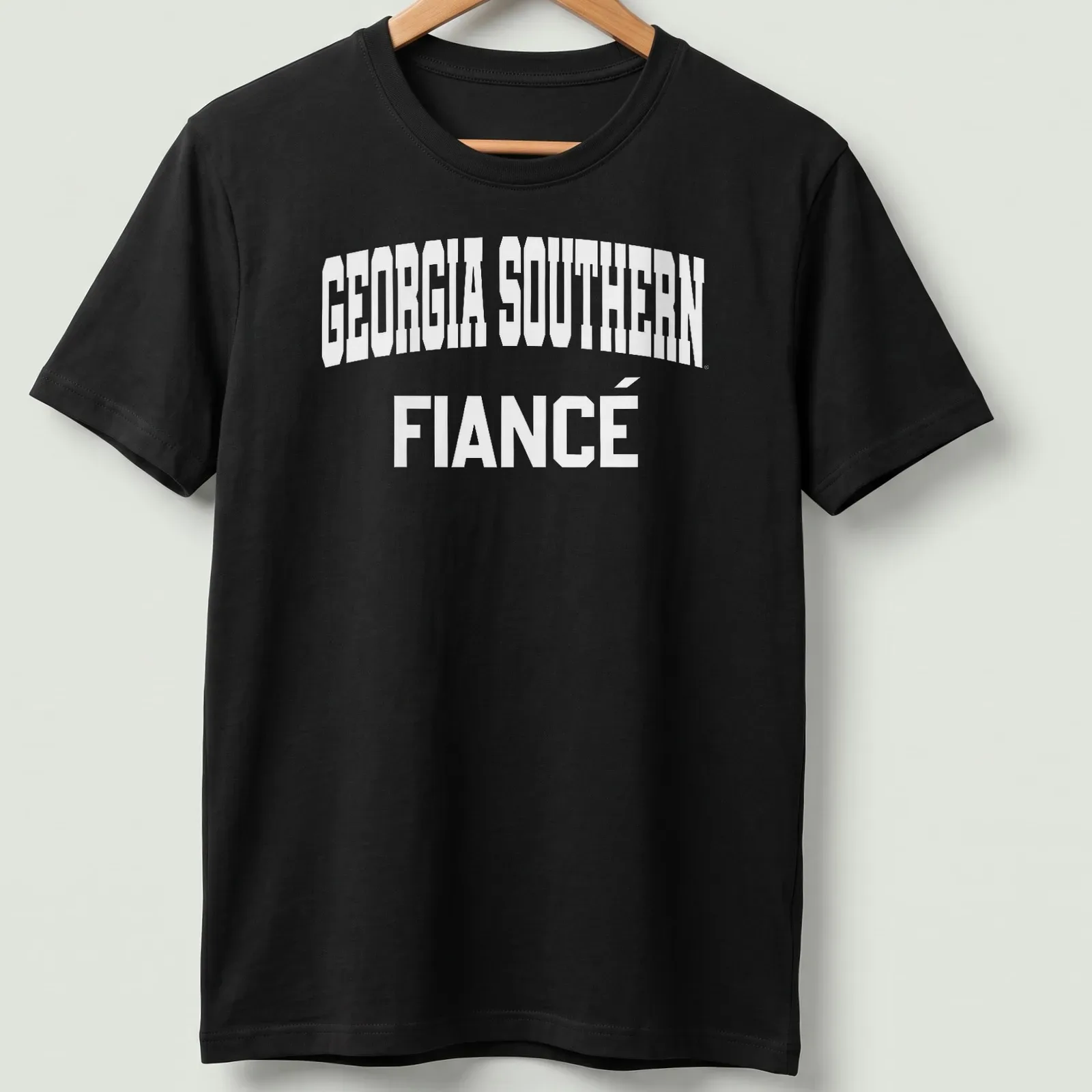 Bold collegiate Georgia Southern Fiance t-shirt in white lettering — printed on a unisex t-shirt