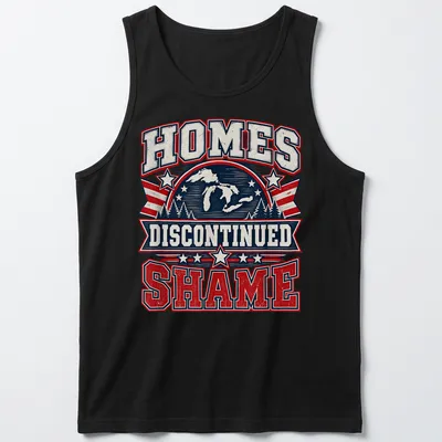 Vintage distressed Lake Ontario T-shirt with bold text and lake imagery — printed on a tank top