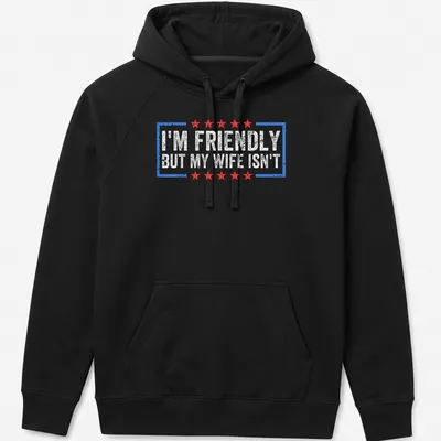 Distressed retro tee with humorous text and USA flag design in red, white, and blue — printed on a unisex hoodie