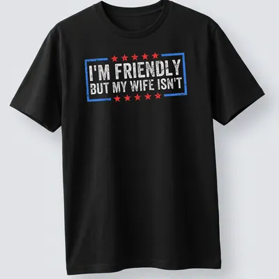 Distressed retro tee with humorous text and USA flag design in red, white, and blue — printed on a unisex t-shirt