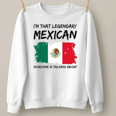 Bold distressed Mexico pride t-shirt featuring the Mexican flag and eagle — printed on a unisex sweatshirt