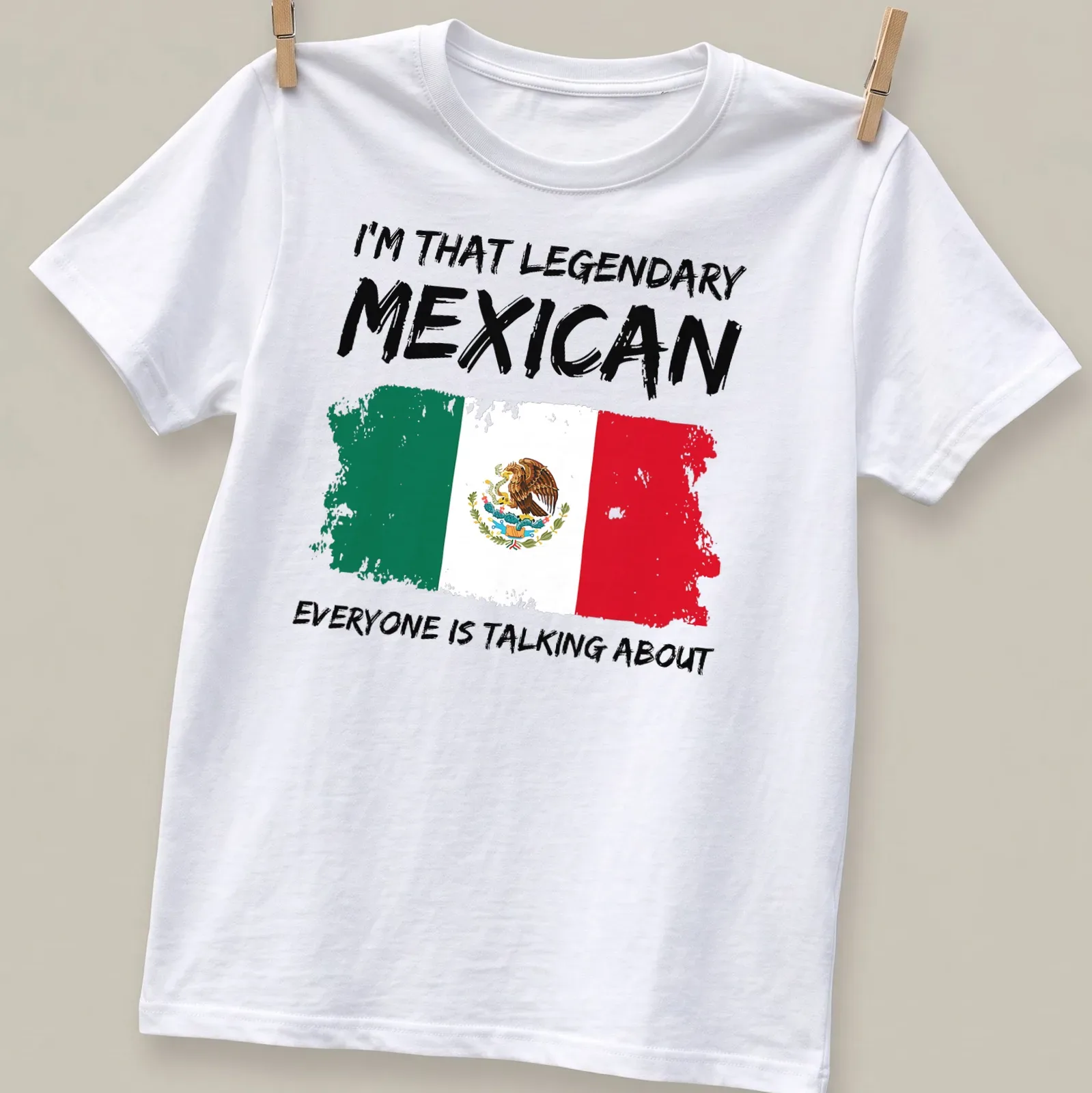Bold distressed Mexico pride t-shirt featuring the Mexican flag and eagle — printed on a unisex t-shirt