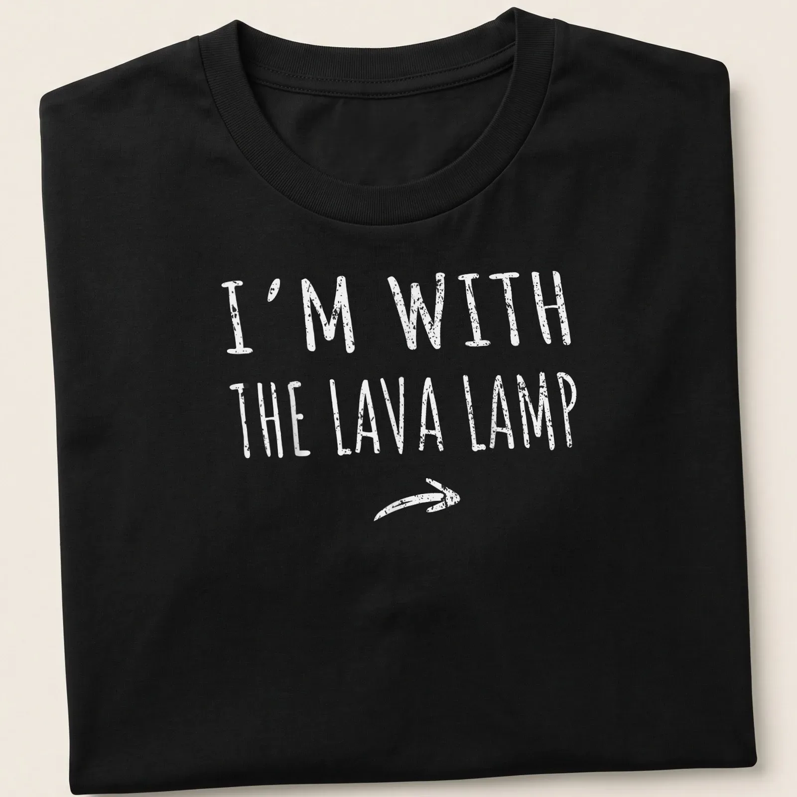 Retro Halloween t-shirt featuring a lava lamp and playful text — printed on a unisex t-shirt