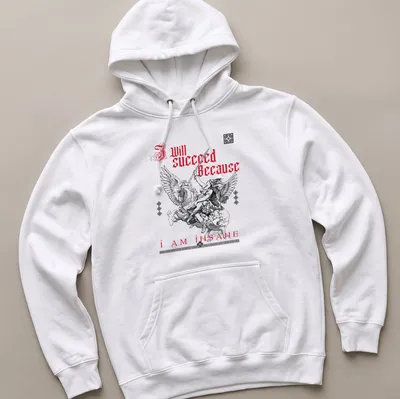 Vintage illustration of a warrior on a winged horse with bold text — printed on a unisex hoodie