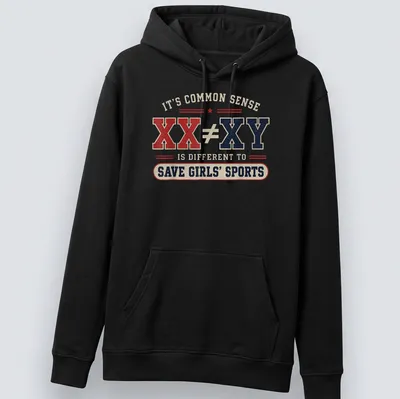 Vintage distressed shirt with bold text about saving girls' sports — printed on a unisex hoodie