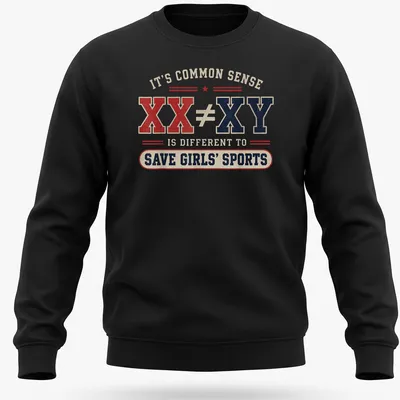 Vintage distressed shirt with bold text about saving girls' sports — printed on a unisex sweatshirt