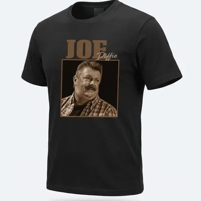 Vintage sepia print of Joe Diffie with his name displayed prominently — printed on a unisex t-shirt