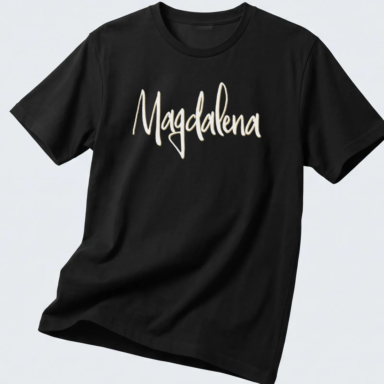Personalized t-shirt featuring the name Magdalena in elegant script — printed on a unisex t-shirt