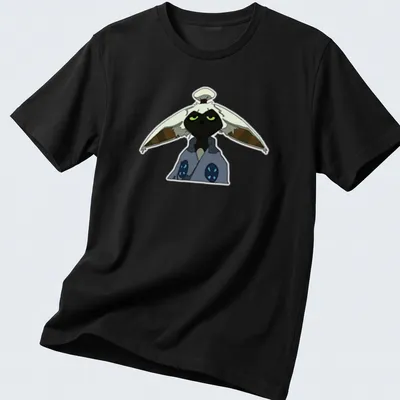 Animated design featuring Master Momo character in black, white, blue, and green