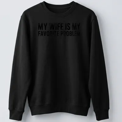 Bold distressed t-shirt with humorous text about marriage — printed on a unisex sweatshirt