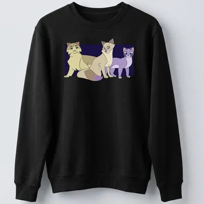 Cute cartoon cats with the text 'Pomefiore Cats' in playful script — printed on a unisex sweatshirt