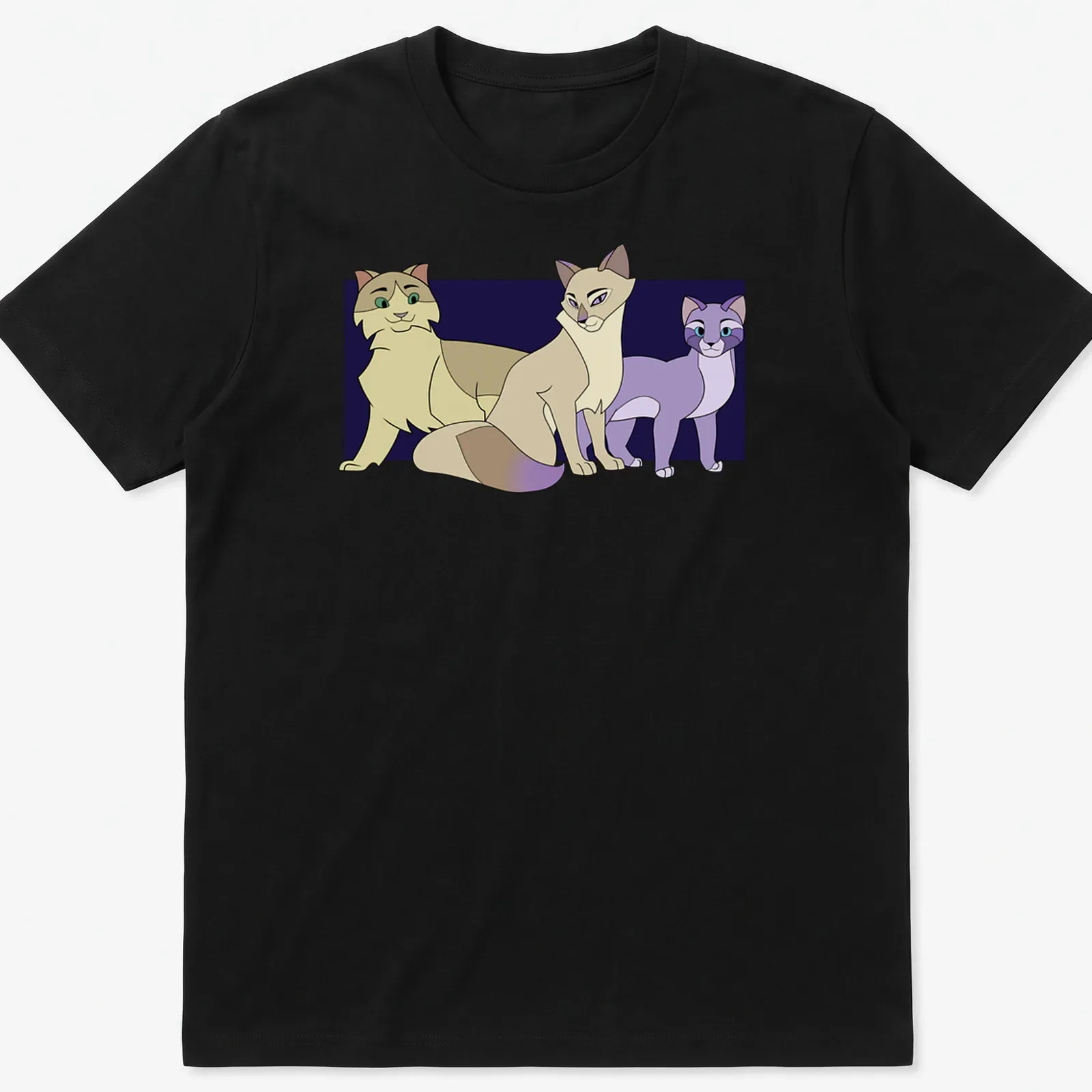 Cute cartoon cats with the text 'Pomefiore Cats' in playful script — printed on a unisex t-shirt