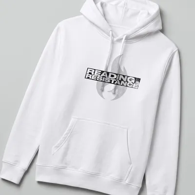 Grunge distressed t-shirt featuring motivational quote with flame design — printed on a unisex hoodie