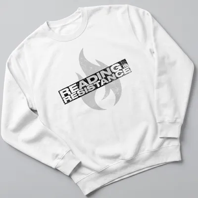 Grunge distressed t-shirt featuring motivational quote with flame design — printed on a unisex sweatshirt