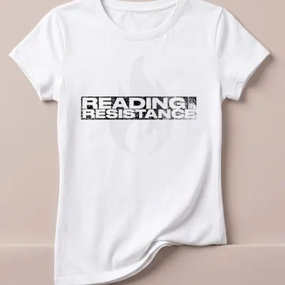 Grunge distressed t-shirt featuring motivational quote with flame design — printed on a women's shirt