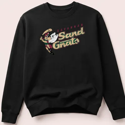 Vintage Savannah Sand Gnats tee featuring a whimsical baseball mascot with wings — printed on a unisex sweatshirt