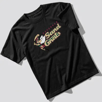 Vintage Savannah Sand Gnats tee featuring a whimsical baseball mascot with wings — printed on a unisex t-shirt