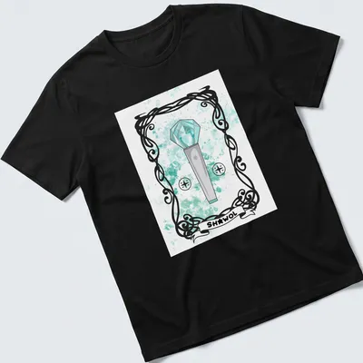 Illustrative design featuring a microphone with diamond top and 'SHAWOL' text. — printed on a unisex t-shirt