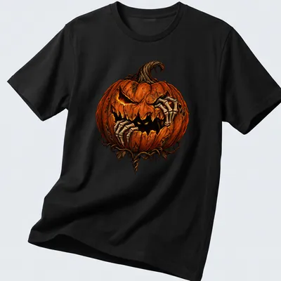 Detailed illustration of a scary pumpkin with the text 'Something Inside' in orange and black