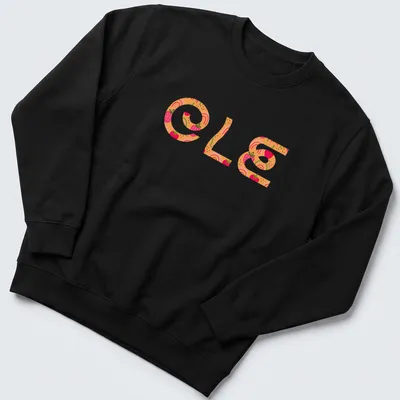 Colorful summer t-shirt featuring strawberries and rainbows with the word 'OLE' in playful lettering. — printed on a unisex sweatshirt