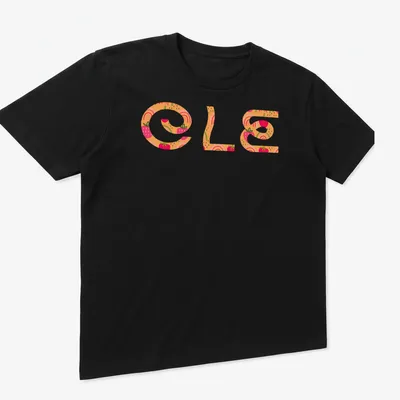 Colorful summer t-shirt featuring strawberries and rainbows with the word 'OLE' in playful lettering. — printed on a unisex t-shirt (angled view)